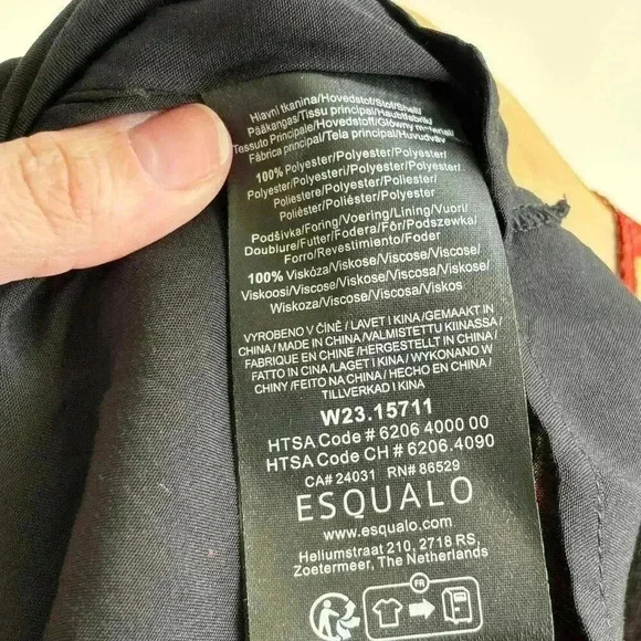 NWT Esqualo Leopard Print Tie Neck Blouse Red/Black Size‎ 6 Career Flirty - Picture 7 of 8